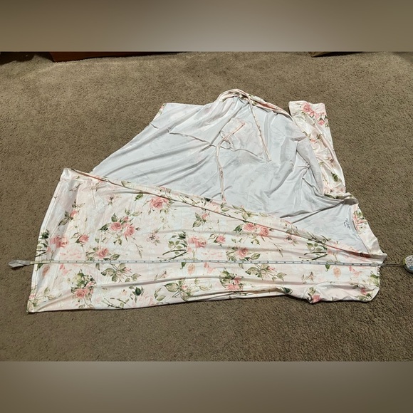 ECO BABY Maternity Robe Size L Matching Baby Swaddle Set Milk Silk New Bella - Picture 10 of 16